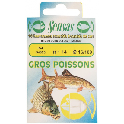 Naviazaný háčik Big Fish Strong Wire 60cm 12/0,16 10ks