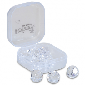 Doiyo brúsené sklenené korálky Clear 8mm 12ks