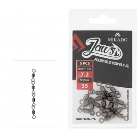 Mikado obratlík jaws fourfold swivels xl 35kg 5 ks
