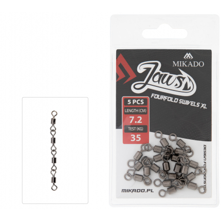 Mikado obratlík jaws fourfold swivels xl 35kg 5 ks