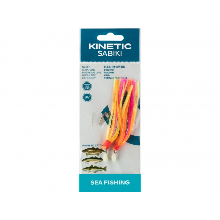 Kinetic Návazec Sabiki Flasher Uv 130cm Orange Yellow Pink