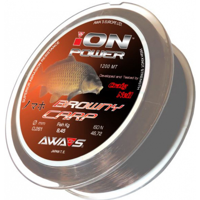 Rybársky vlasec Awa-Shima Ion Power Brown Carp 1200m