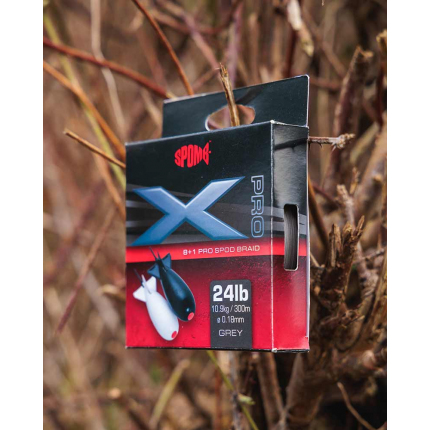 Spomb Splétaná Šňůra X Pro Braid Grey 0,18 mm 300 m
