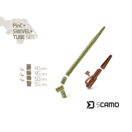 Delphin Set Závěsky a Převleky a Obratlíky sCAMO PinC + Swivel #4 + Tube 5 ks