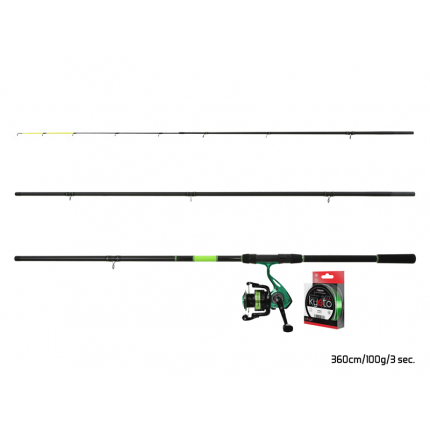 Delphin Prút Wasabi Feeder 3,6 m 100 g + navijak zdarma + vlasec
