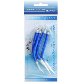 Mikado morský návazec gummi makk rig háčik 3x4/0 modrá 1 ks