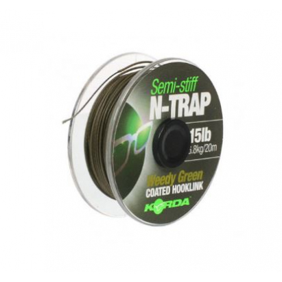 Korda Šnúrka N-TRAP Semi -Stiff 15lb Weedy Green