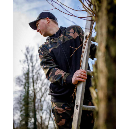Fox Mikina LW Black Camo Split Zip Hoody