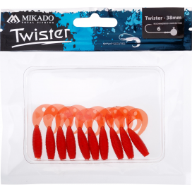 Mikado nástraha twister 38mm/ červená 10 ks