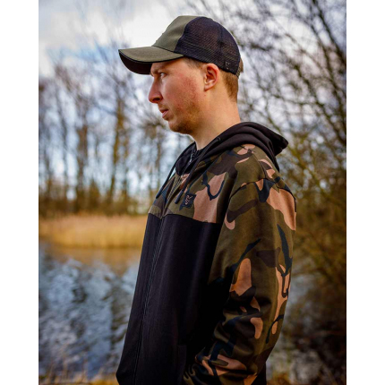 Fox Mikina LW Black Camo Split Zip Hoody