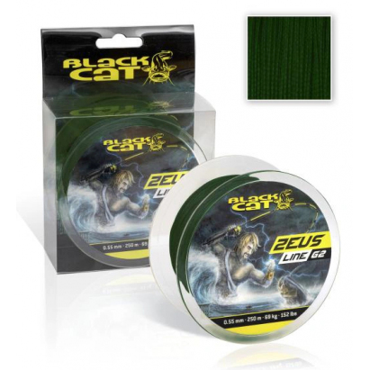Black Cat Pletená Šnúra Zeus Line G2 Zelená 250m 0.55mm 69 kg