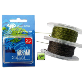 Giants Fishing Náväzcová šnúrka Carp Braid Sinking 35lbs/20m Camou Green