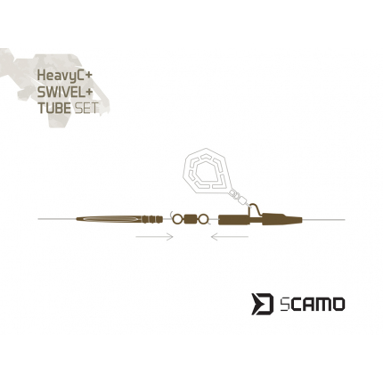 Delphin Set Závěsky a Převleky a Obratlíky sCAMO HeavyC + Swivel #4 + Tube 5 ks