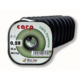 Carp Dyneema - oválna / tm.zelená / 10 m / 0,40 mm / 26,0 kg