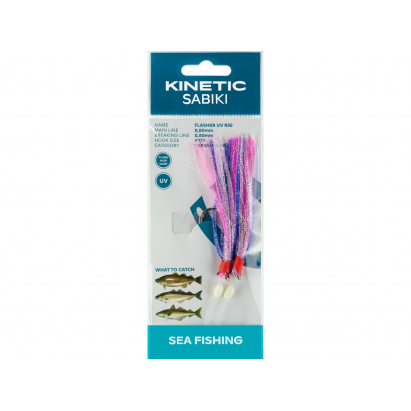 Kinetic Návazec Sabiki Flasher Uv 130cm Purple Pink Silver