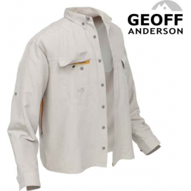 Košeľa Polybrush 2 Geoff Anderson dlhý rukáv - piesková Veľkosť: XL