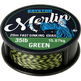 Kryston pletené šnúrky - Merlin fast sinking braid zelený 15lb 20m Kryston pletené šnúrky - Merlin fast sinking braid zelený 15lb 20m