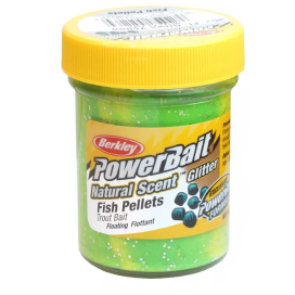 Berkley Cesto PowerBait Natural Glitter Trout Bait Fish Pellet Fluo Green Yellow 50g