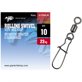 Giants fishing Pev. obratlík s karabínkou Rolling swivel with nice snap 10ks|veľ.14 (16kg)