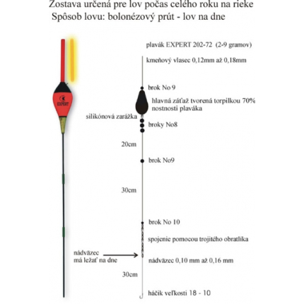 Rybársky balzová splávek (pevný) EXPERT 2g / 18cm 2,0g/18cm