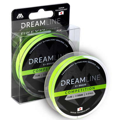 Mikado pletená šnúra dreamline competition 0.12 mm/10.21kg/150m fluo zelená 1 cievka