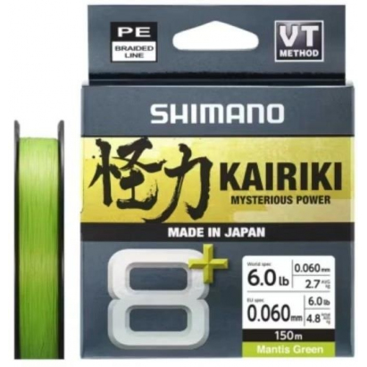 Shimano Pletená Šnúra Kairiki 8+ Mantis Green 150m 0.10 mm 6.5kg Shimano Pletená Šnúra Kairiki 8+ Mantis Green 150m 0.10 mm 6.5kg