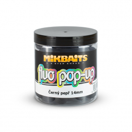 Mikbaits Plávajúce fluo boilie 250ml - Čierne korenie 14mm