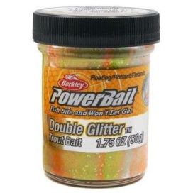 Berkley cesto PowerBait Double Glitter Trout Bait Chartreuse/White/Orange 50g
