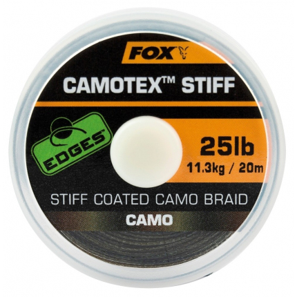 Fox Náväzcová Šnúrka Edges Camotex Stiff 20 m
