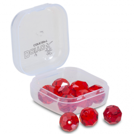 Doiyo brúsené sklenené korálky Red 10mm 10ks
