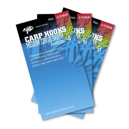 Giants fishing Háčik s očkom bez protihrotu Medium Curve Shank 10ks