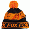 Fox čiapky Black & Orange lined bobble