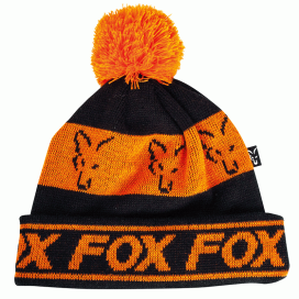 Fox čiapka Black & Orange lined bobble