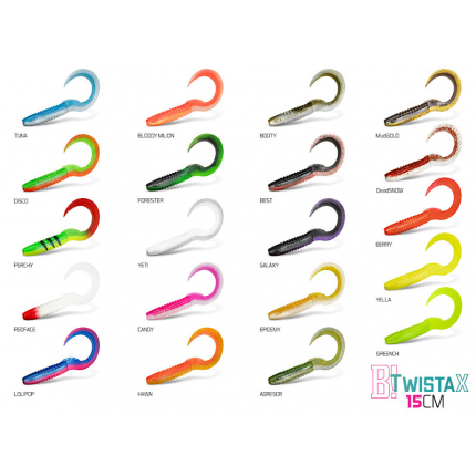 Umelá nástraha Delphin TwistaX Eeltail UVs / 5ks 15cm/MudGOLD