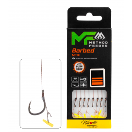 Mikado Návazec Mf Mf14 S Push Stop Háček S Protihrotem 6 / Pletená Šňůra: 0.16mm/10cm 8 Ks