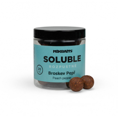 Rozpustné boilie 250ml - Broskev Pepř 20mm