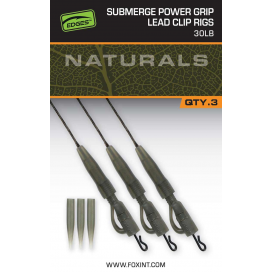 Fox Montáž Naturals Submerge Power Grip Lead Clip Leaders 75 cm 3 ks Fox Montáž Naturals Submerge Power Grip Lead Clip Leaders 75 cm 3 ks