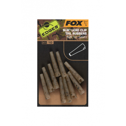 Fox EDGES Camo Slik Lead Clip Tail Rubber (Veľkosť 10) Edges Camo Size 10 Slik lead clip tail rubber