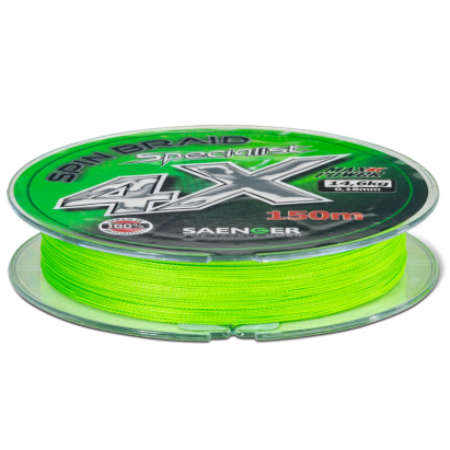 Saenger šnúra Specialist Spin Braid 4X 0,21mm 15,8kg 150m Fluo Green