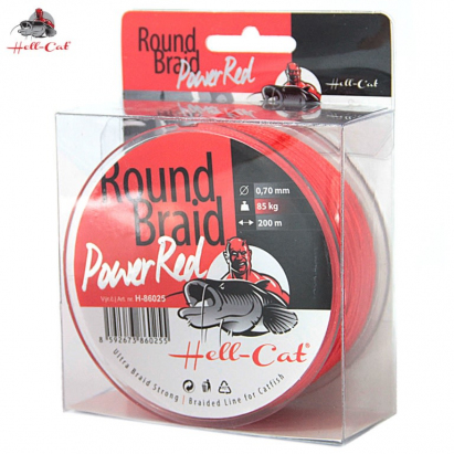 Hell-Cat Splietaná šnúra Round Braid Power Red 200m|0,60mm, 75kg Hell-Cat Splietaná šnúra Round Braid Power Red 200m|0,60mm, 75kg