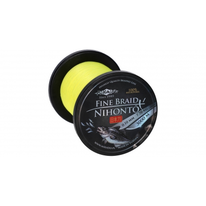 Mikado pletená šnúra nihonto fine braid 0.35 mm/33.4kg/3000m fluo/žltá 1 cievka