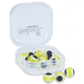 Doiyo sklenené korálky s okom Yellow 8mm 12ks