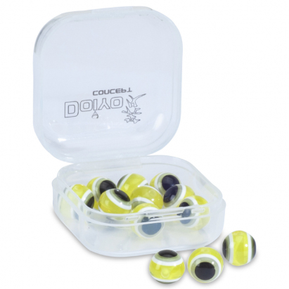 Doiyo sklenené korálky s okom Yellow 8mm 12ks Doiyo sklenené korálky s okom Yellow 8mm 12ks