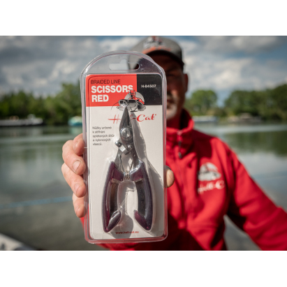 Hell-Cat Nožnice Scissor for braided line-S/S Claret-red