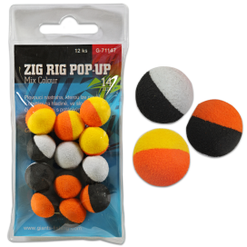 Giants Fishing Penové plávajúce boilies Zig Rig Pop-Up mix colour 14mm, 12ks