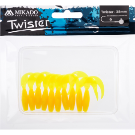 Mikado nástraha twister 38mm/ žltá 10 ks