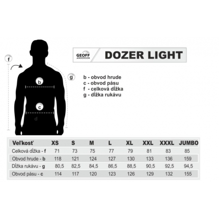 Geoff Anderson Bunda Dozer Light Černá