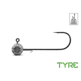 Jigová hlava s držiakom Delphin TYRE / 5ks 15g-4/0