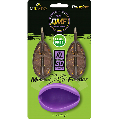 Mikado kŕmidlo method feeder "douglas" q.m.f. set xl komplet 2x40g + forma 1 ks