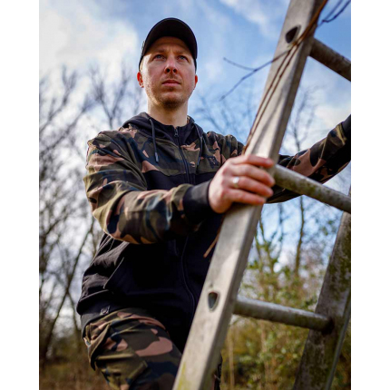 Fox Mikina LW Black Camo Split Zip Hoody